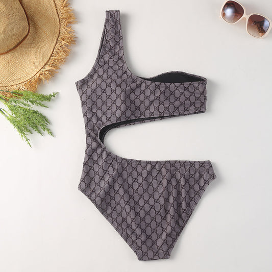 GG Monogram "Asymmetric" Cut-Out One-Piece