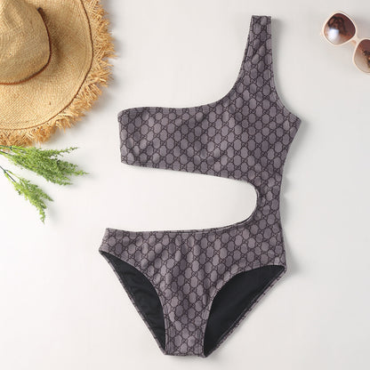 GG Monogram "Asymmetric" Cut-Out One-Piece