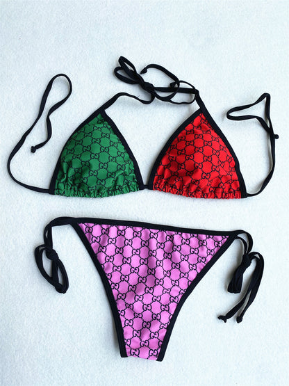 "GG Supreme" Color-Block Bikini