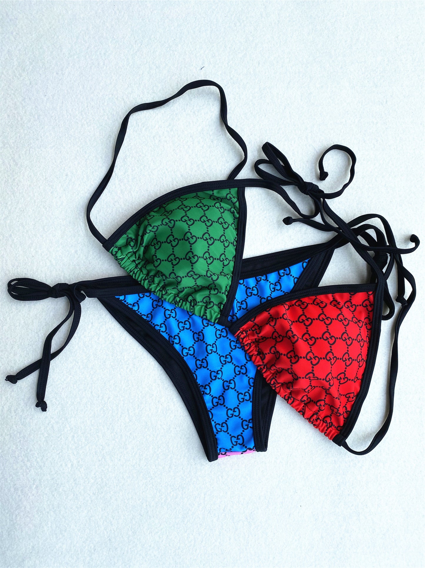 "GG Supreme" Color-Block Bikini
